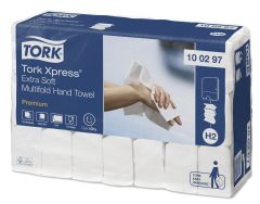 Tork H2 Premium Extra Soft 4-foldet Hvid - 21 pk x 100 Stk/krt