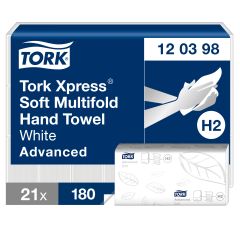 Tork H2 Xpress Soft Multifold Hvid - 21 pk x 180 stk/krt