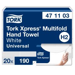 Tork Håndark Xpress H2 Multifold 2-lag - 20 pk x 190 stk/krt