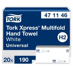 Tork H2 Multifold Håndark 2 lag - 20 pk x 190 Stk/krt.