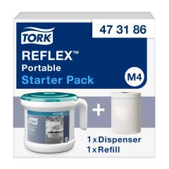 Tork Reflex transportabel Dispenser, turkis/hvid - 1 stk