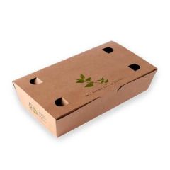 Pap Pølseæske m. låg Brun FSC 154 x 88 x 54 mm - 85 stk/pk