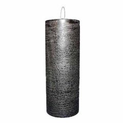 LED Bloklys 7.5 x 20 cm m/3D flamme Sort - 24 stk/krt