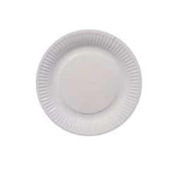Pap Tallerken Clay Coated Hvid 18 cm - 100 stk/pk