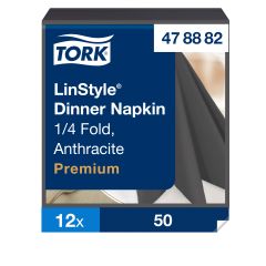 Tork Linstyle Middagsserviet 39x39 cm, Antracit - 50 Stk/pk