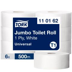 Tork T1 Jumbo Toiletpapir Advanced 1-lag, Hvid - 6 rl/krt.