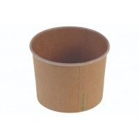 Kraft/PLA Isbæger m. naturesse logo 480 ml Brun - 50 stk/pk