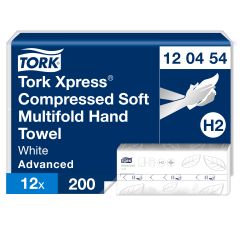 Tork Håndark H2 W-Fold 2-lag FSC Hvid - 12 pk x 200 ark/krt