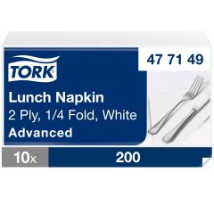 Tork Serviet 33x33 cm 2-lag, Hvid - 200 stk/pk