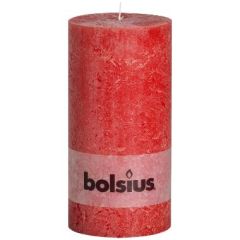 Bloklys 125 timer Ø100 x 200 mm Rustik Rød - 4 stk/krt