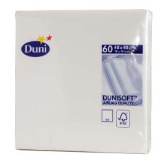 Dunisoft Serviet 48 x 48 cm Hvid - 60 stk/pk