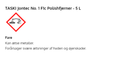 TASKI Jontec No. 1 F1c Polishfjerner - 2 dnk x 5 L/krt