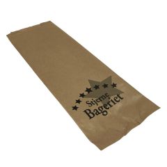Grovbrødspose Stjernebageriet 160/80 x 460 mm 50 gr Brun - 500 stk/krt - UDEN GEBYR OG AFGIFTER