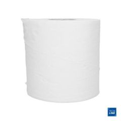 Håndklæderulle Techline 1-lag Ø19 x 19 x 245 m Genbrugsfiber Hvid - 6 rl/krt