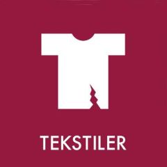 Piktogram til affaldssortering 12 x 12 cm, tekstiler - 1 stk