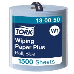 Tork W1 Aftørringsrulle Plus 2-lag 0.37 x 510 m Blå