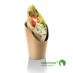 Pap Wrapbæger Natur 360 ml, Ø120 x 85/60 mm - 50 stk/pk
