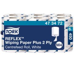 Tork M4 Håndklæderulle Plus 2 lag, Hvid - 6 rl/krt