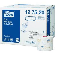 Tork T6 Premium Soft Mid-Sized Toiletpapir 2-lags - 27 rl/krt