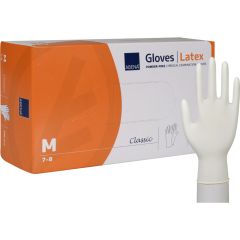 Engangshandske Classic str. M latex u/pudder - 100 stk/pk