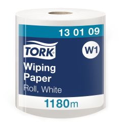 Tork W1 Aftørringsrulle Standard Industri 1-lag Hvid