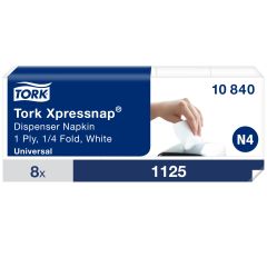 Tork N4 Xpressnap Serviet 1 lag, Hvid - 8 pk x 5 x 225 stk/krt