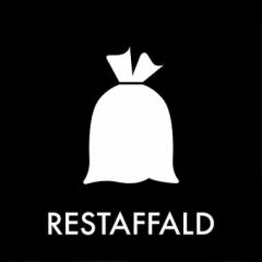 Piktogram til affaldssortering 12 x 12 cm restaffald - 1 stk