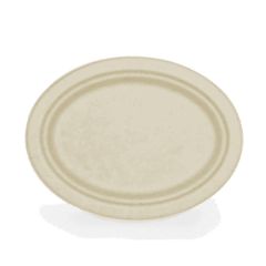 Bagasse Tallerken Oval Brun 26 cm - 50 stk/pk