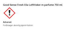 Good Sense Fresh O3a Luftfrisker m. parfume - 6 fl x 750 ml/krt