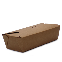 Kraft Kinaæske Rektangulær 1400 ml Brun - 50 stk/pk