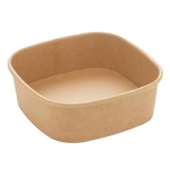 Kraft Skål Firkantet 400 ml PE belægning Brun - 50 stk/pk
