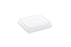 PP Låg Kvadratisk til 750 ml bakke 17 x 17 cm Klar - 50 stk/pk
