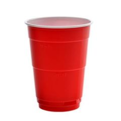 Plastglas 40 cl Ø95x121 mm PS Rød/Hvid Party, 50 stk/ps