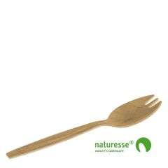 Træ Spork kombineret ske og gaffel 147 mm - 100 stk/pk