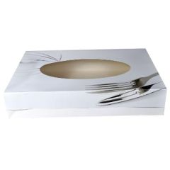 Karton Cateringæske m. rude S-Line Hvid - 100 stk/krt