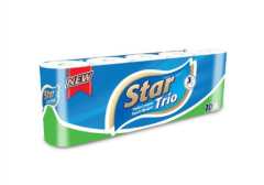 Toiletpapir Star Trio Nyfiber 3-lag 9.2 m - 8 pk x 10 stk/krt