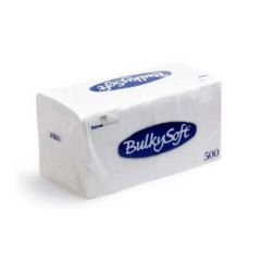 Serviet BulkySoft 33x33 cm 1-lag, Hvid - 6 pk x 500 stk/krt