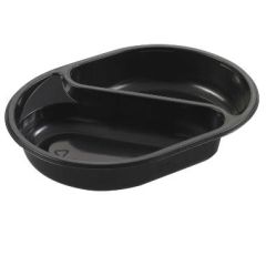Bakke 2-rum 395/500 ml 238 x 176 x 40 mm PP Sort - 240 stk/krt