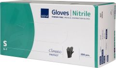 Nitril Engangshandske Classic str. S u/pudder Sort - 200 stk/pk
