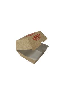 Craft Burgerboks Stor 115 x 110 x 110 mm Brun/Hvid - 300 stk/krt - UDEN AFGIFTER OG GEBYR