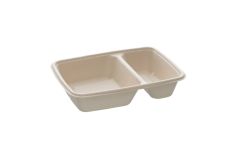 Rektangulær Bakke med to rum 550/250 ml 16 x 23 cm - 75 stk/pk