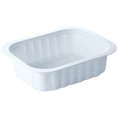 Bakke 1-rum 350 ml 138 x 114 x 35 mm PP Hvid - 300 stk/krt