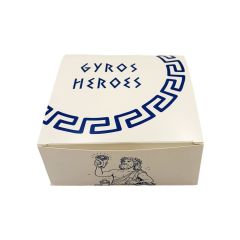 Take-Away Æske Lille Gyros Heroes 150 x 150 x 60 mm 320 gsm Hvid - 300 stk/krt - UDEN AFGIFTER OG GEBYR
