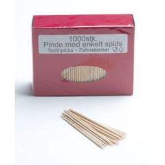 Tandstik 80 mm Spids i begge ender Løs i Æske Træ, 1000 Stk