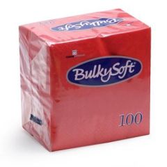Serviet Bulkysoft 24 x 24 cm 2-lag Rød - 100 stk/pk