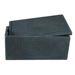 Termokasse 40 L 60x40x28 cm med låg EPS Sort, 1 Stk