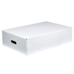 Pap Låg m/håndtag t/Pap Bund Hvid - 25 stk/bnt