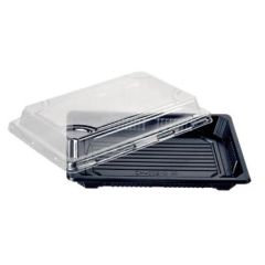 Sushibakke 1-rum 190 x 130 x 40 mm PS Sort/Klar - 4 ps x 100 stk/krt