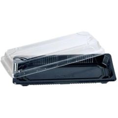 Sushibakke 1-rum 220 x 90 x 40 mm PS Sort/Klar - 4 ps x 100 stk/krt