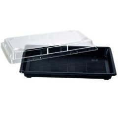 Sushibakke 1-rum 240 x 150 x 40 mm PS Sort/Klar - 4 ps x 100 stk/krt